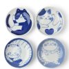 Miya Company Blue & White Cat 3.75" Plate Set Gift Box | Other