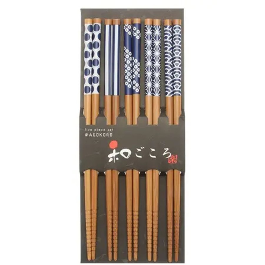 Miya Company Chopsticks Set Bamboo Waka Blue/White | Chopsticks