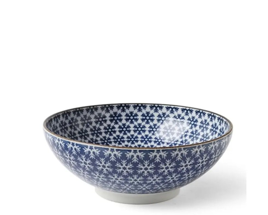 Miya Company Blue & White Snowflake 8.25" Bowl | Serving Bowls & Plates