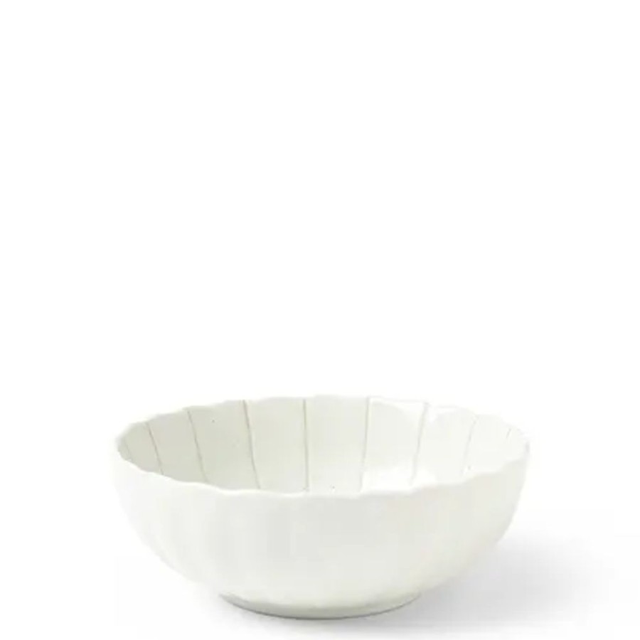 Miya Company Kasa Lines White 5.5" Bowl | Medium Bowls