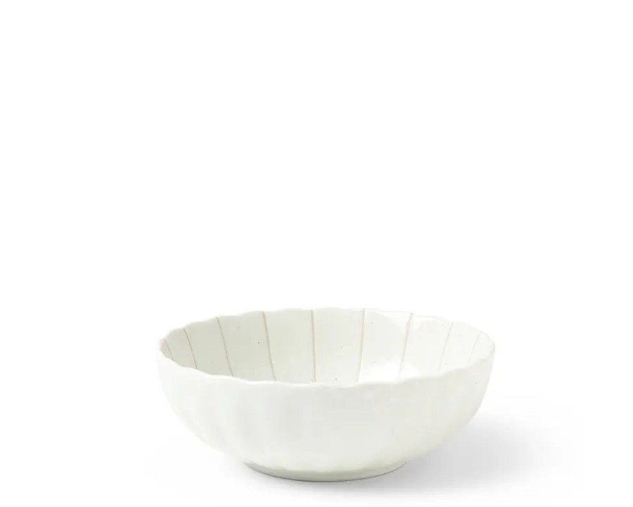 Miya Company Kasa Lines White 5.5" Bowl | Medium Bowls