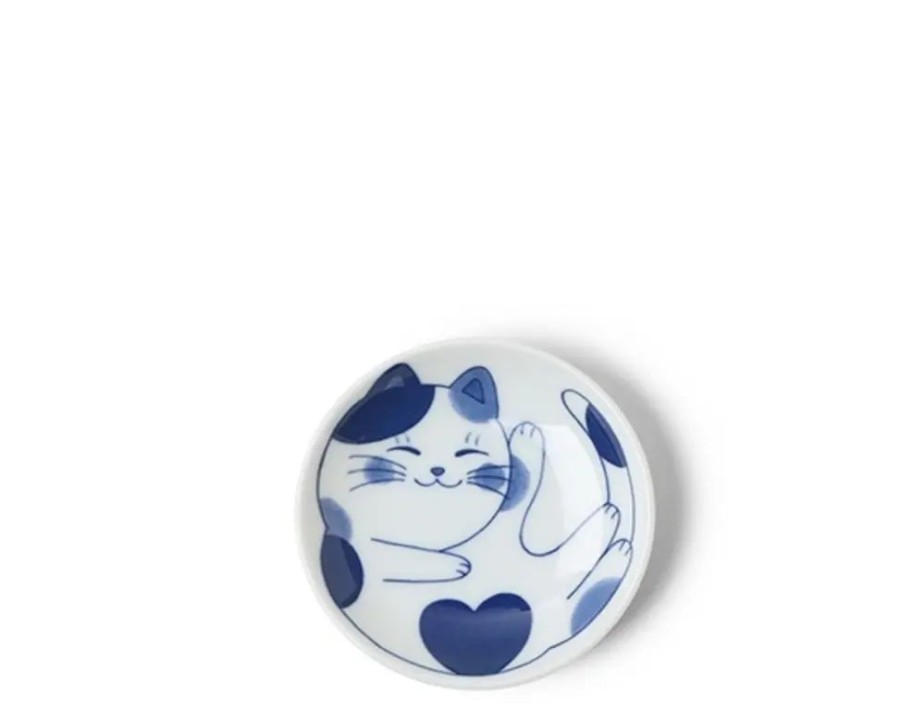 Miya Company Blue Cats 3.75" Sauce Dish | Plates