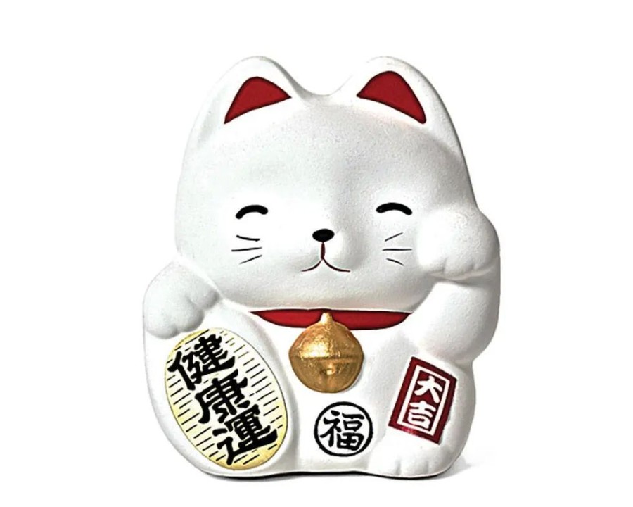 Miya Company Feng Shui Fortune Cat Bank - White | Figurines