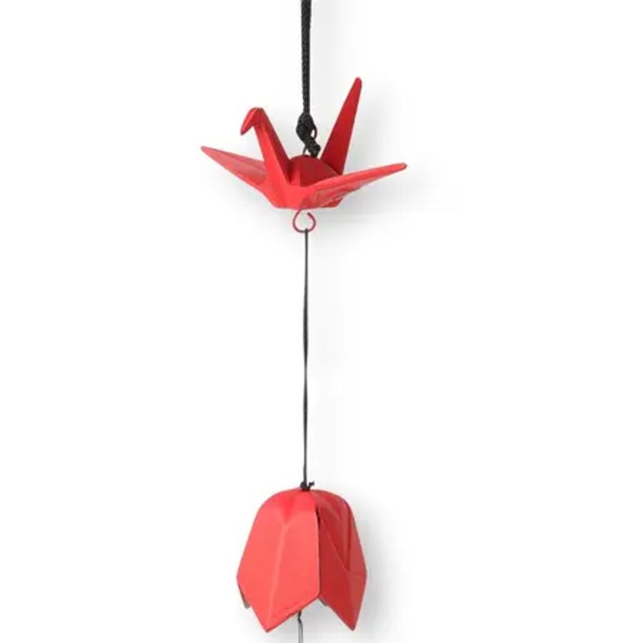 Miya Company Wind Chime Peace Crane Red 1-7/8" | Other