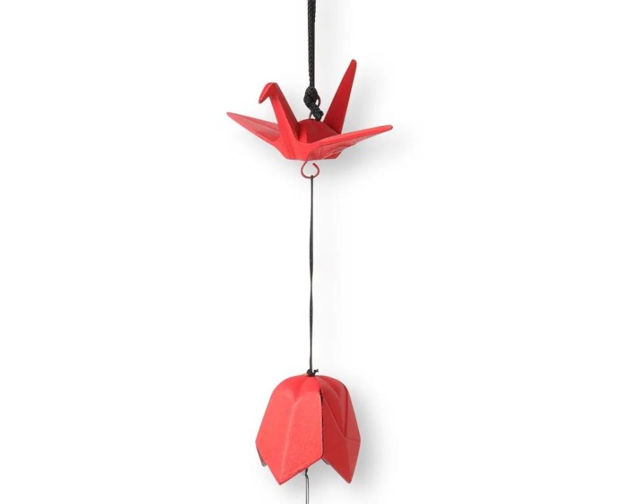 Miya Company Wind Chime Peace Crane Red 1-7/8" | Other