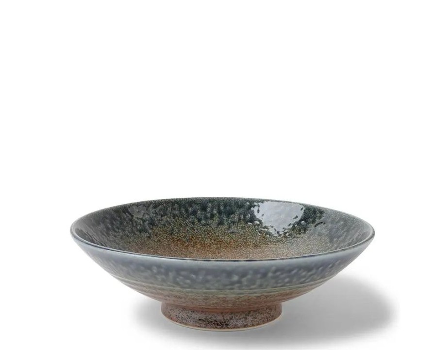 Miya Company Blue Sand Crackle Bowl 9-1/2" | Serving Bowls & Plates