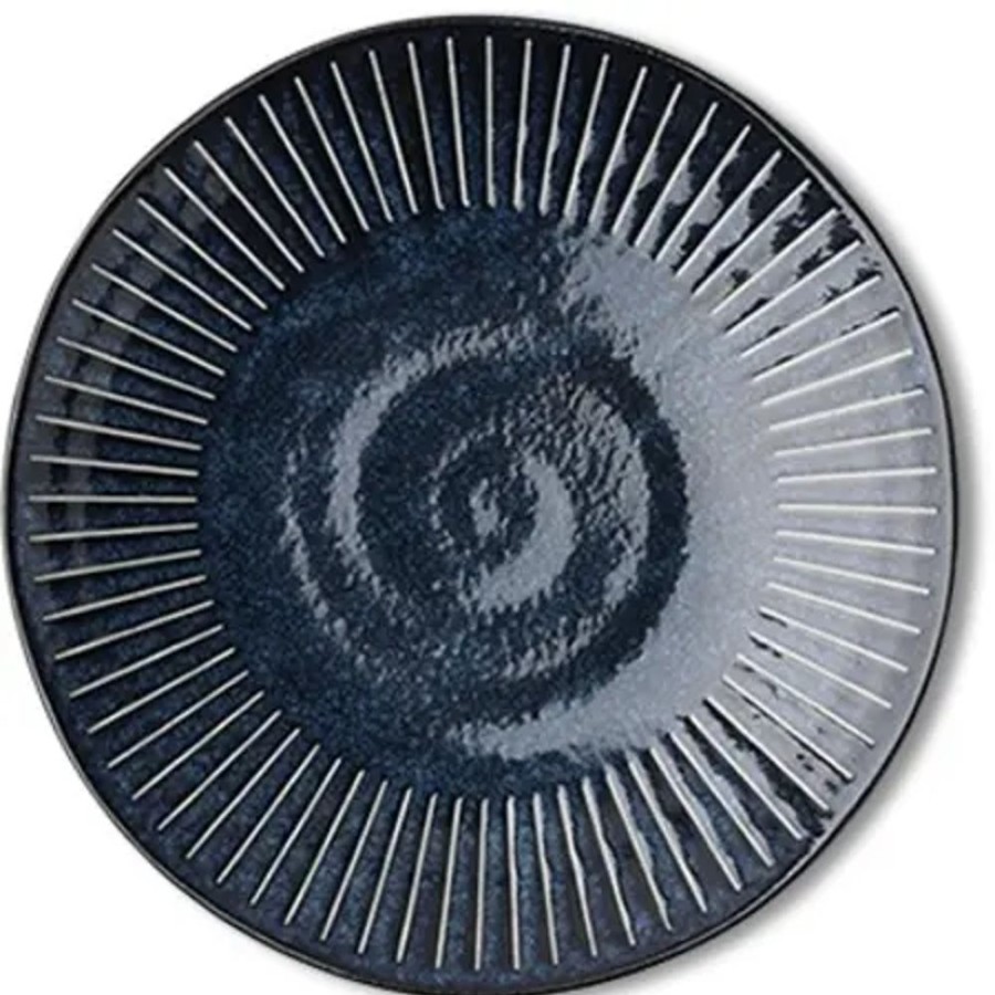 Miya Company Blue Namako Tokusa 9.75" Plate | Large Plates