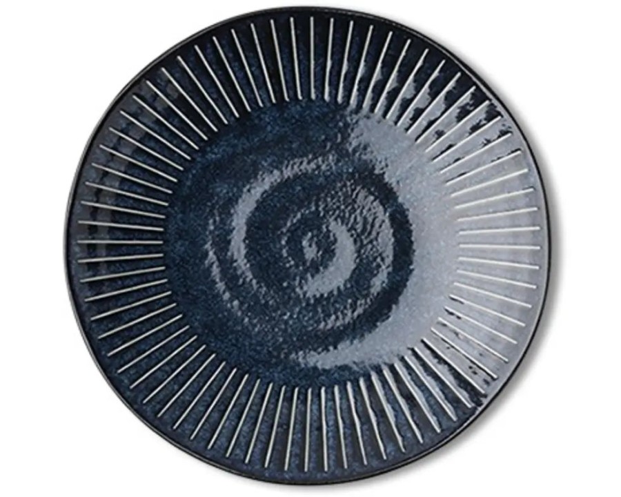 Miya Company Blue Namako Tokusa 9.75" Plate | Large Plates