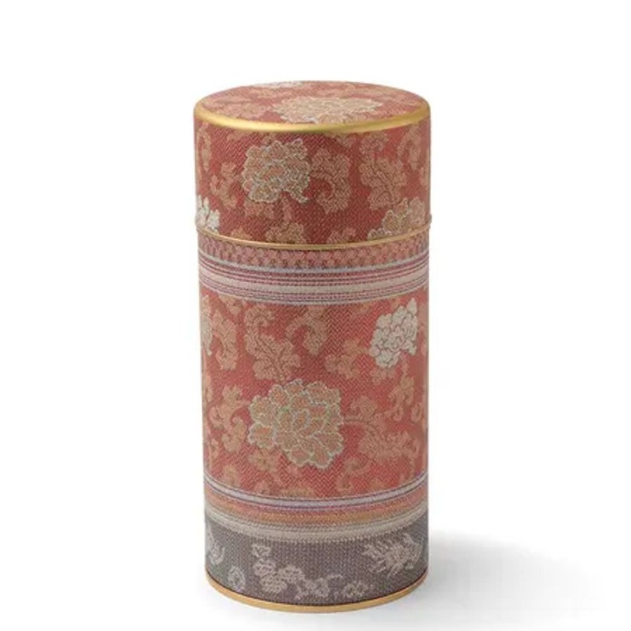 Miya Company Tea Canister Brocade Peony Red | Teaware Accessories