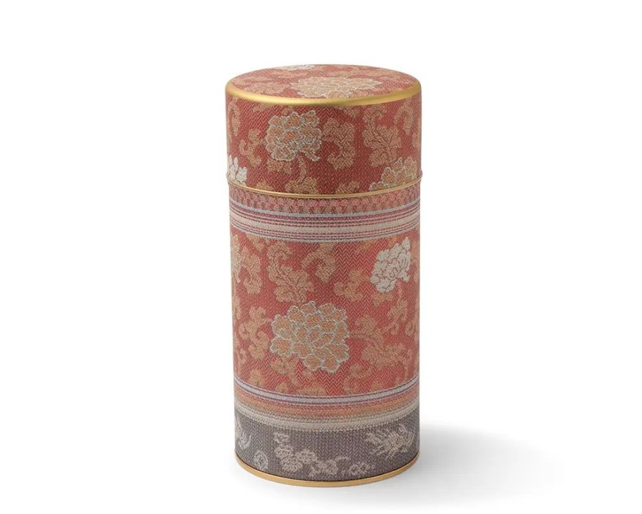 Miya Company Tea Canister Brocade Peony Red | Teaware Accessories