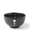 Miya Company Satin Black White Dots 5-1/8" Bowl | Medium Bowls