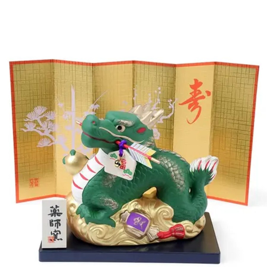 Miya Company Figurine Dragon Green With Screen 4.2" | Zodiac