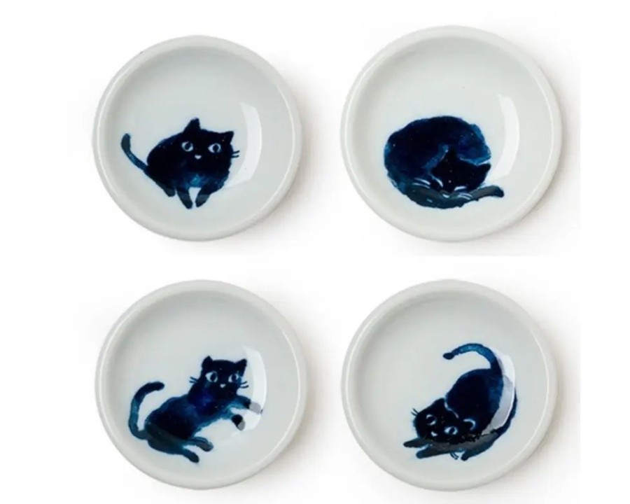 Miya Company Midnight Blue Cat Dish Set | Cats