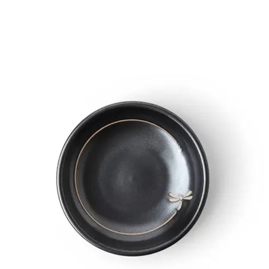 Miya Company Sauce Dish 3-3/4" Black Dragonfly Flight | Sauce Dishes