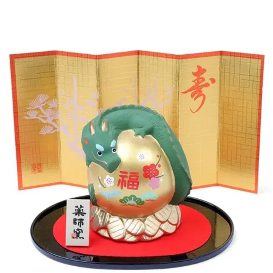 Miya Company Figurine Dragon Green With Lucky Gem 3" | Zodiac