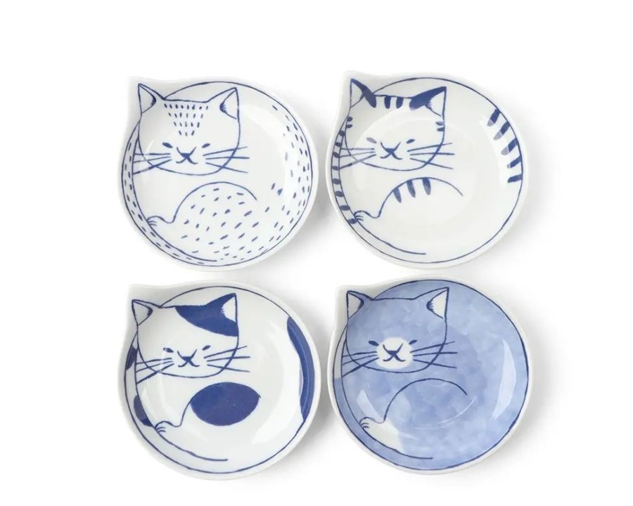 Miya Company Nekotori Cat Plate 4.25" Set/4 | Plates