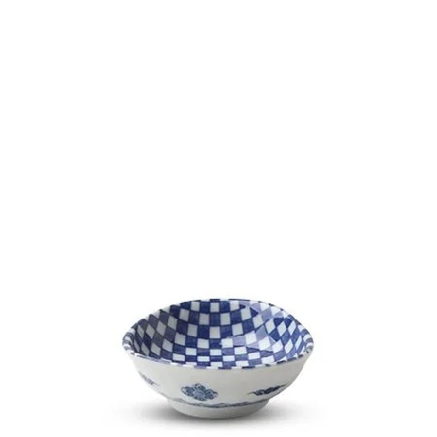 Miya Company Blue & White Ichimatsu 3.75" Sauce Dish | Sauce Dishes