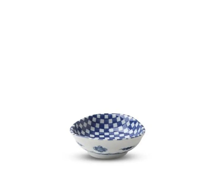 Miya Company Blue & White Ichimatsu 3.75" Sauce Dish | Sauce Dishes