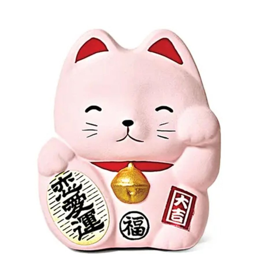 Miya Company Feng Shui Fortune Cat Bank - Pink | Figurines