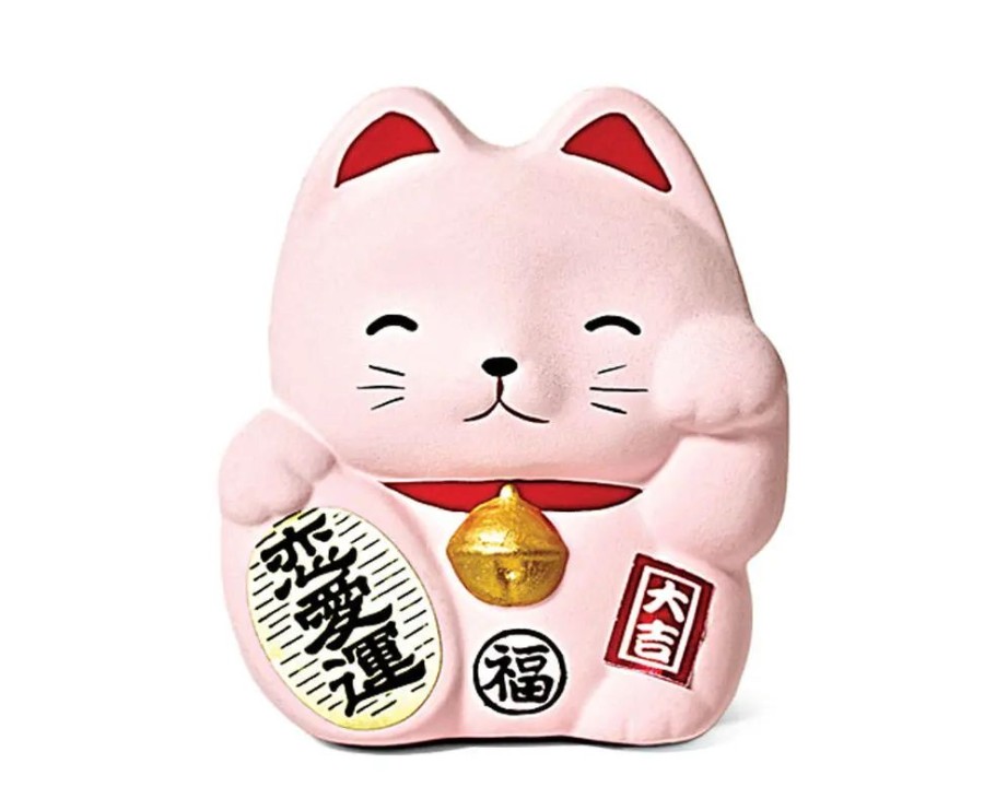 Miya Company Feng Shui Fortune Cat Bank - Pink | Figurines