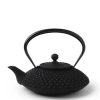 Miya Company Cast Iron Teapot Flat Hailstone 1.08L | Teapots - Cast Iron