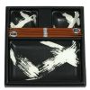 Miya Company Black Brush Stroke Sushi Set | Plate Sets