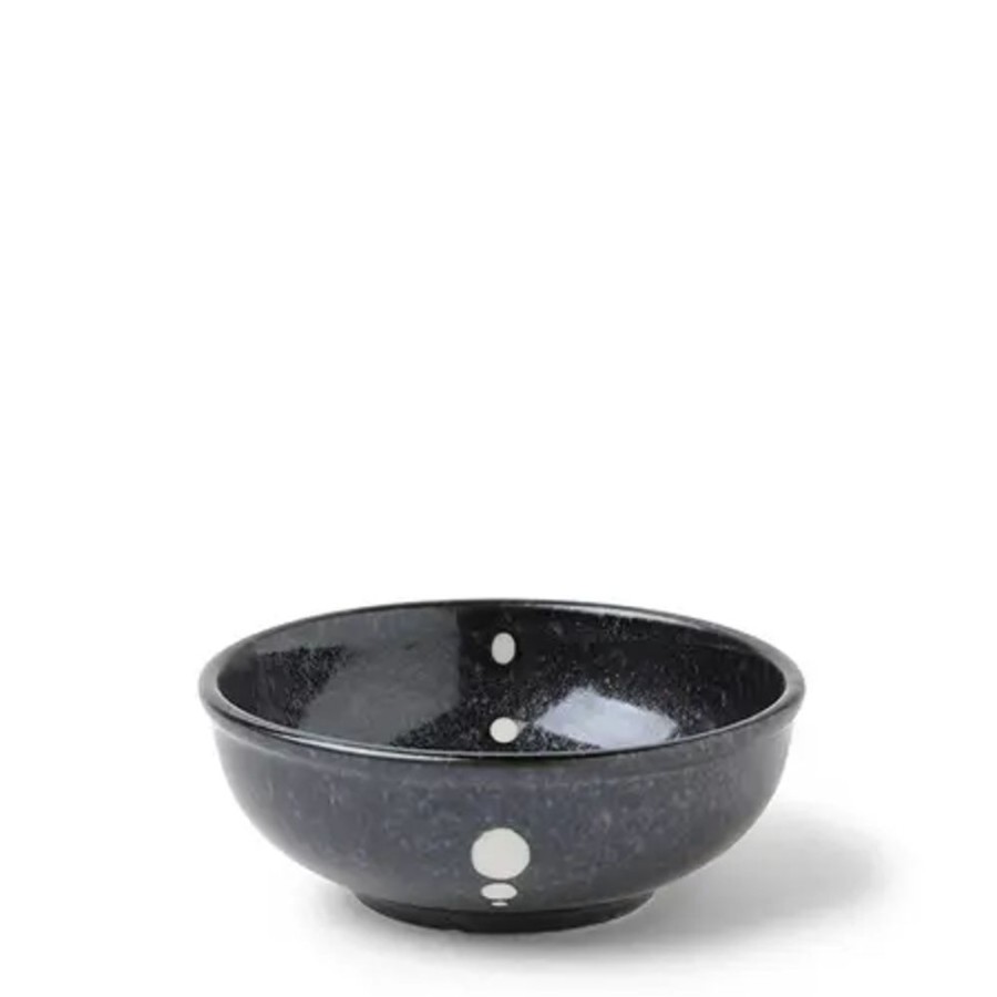 Miya Company Satin Black White Dots Sauce Bowl | Sauce Dishes