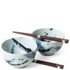 Miya Company Blue Sumi 5" Bowl For Two Set | Bowl Sets