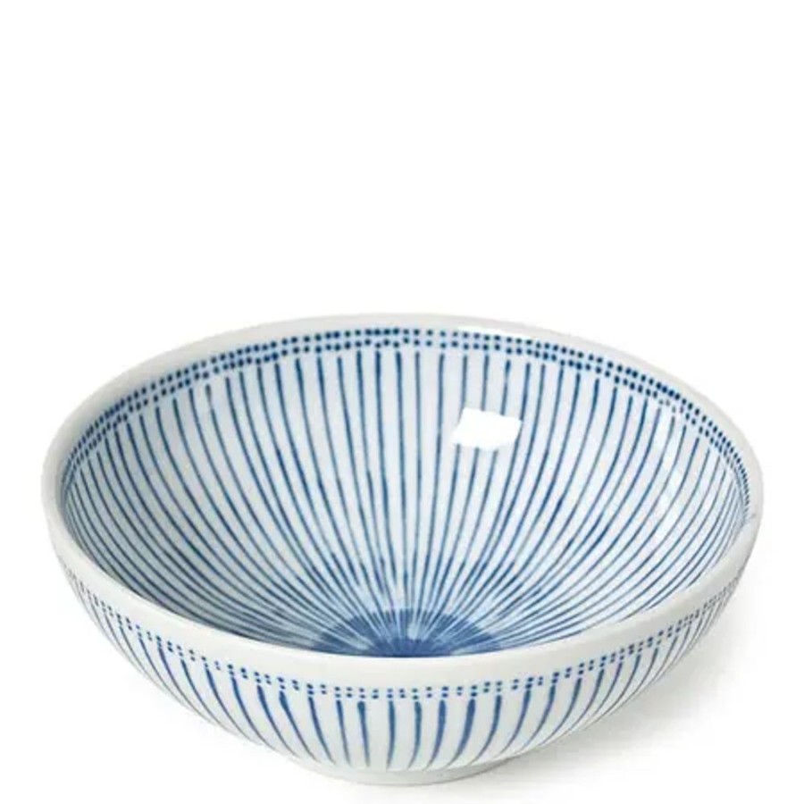 Miya Company Blue Stripes 8.25" Bowl | Serving Bowls & Plates