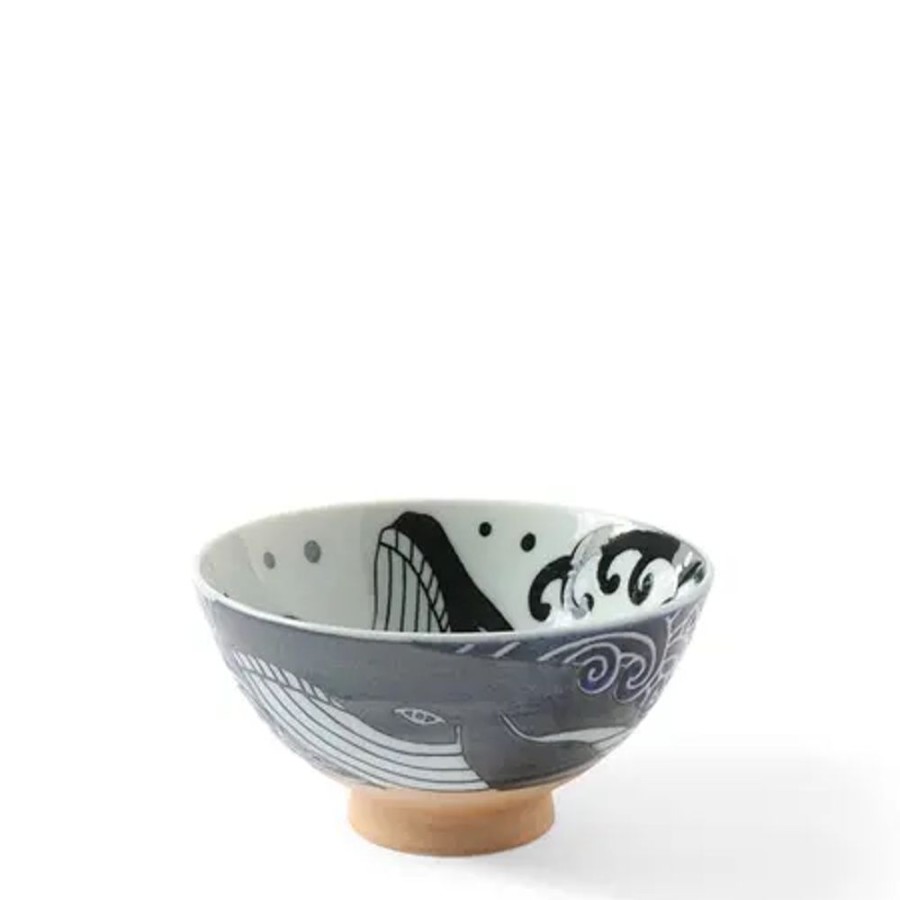 Miya Company Rice Bowl Blue Whale Waves | Bowls