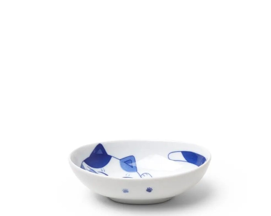 Miya Company Blue Cats 5" X 3.75" Oval Bowl | Bowls