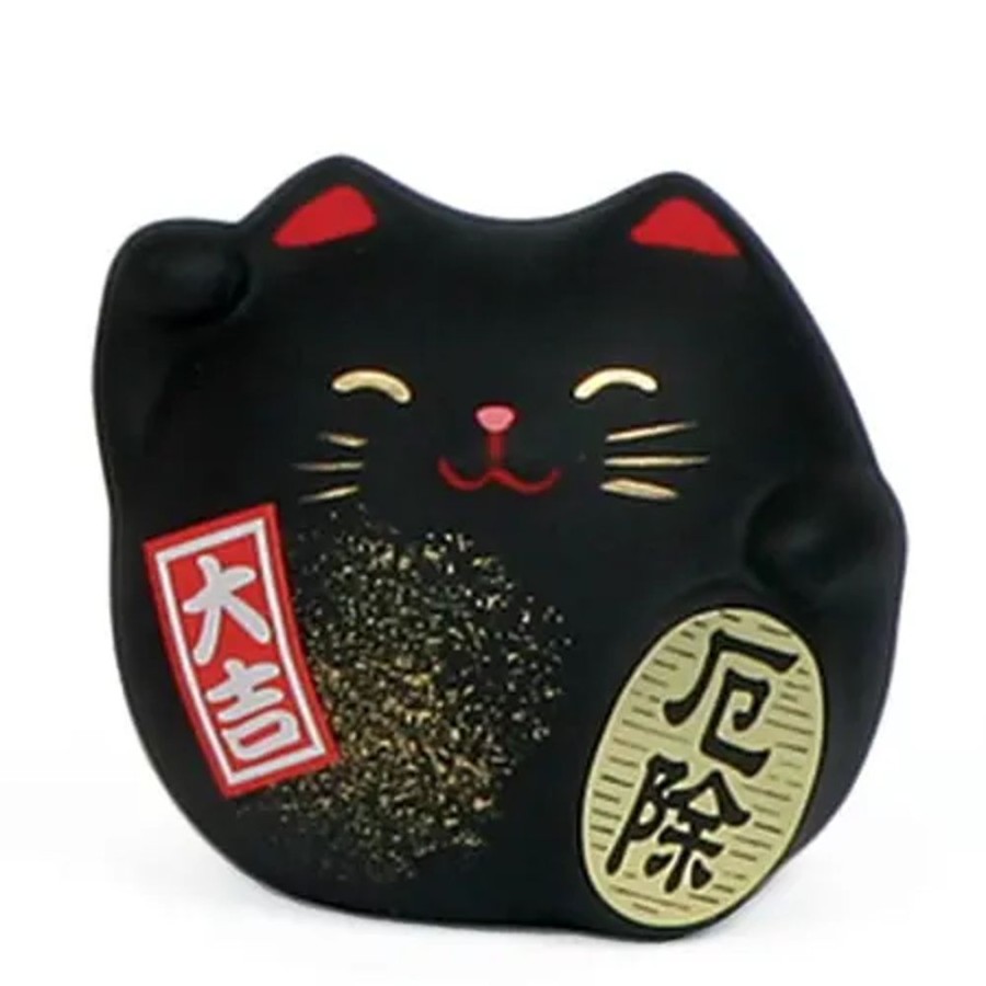 Miya Company Feng Shui Cat 2.25" - Black | Figurines