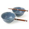 Miya Company Blue & White Rain Bowl Set | Bowl Sets