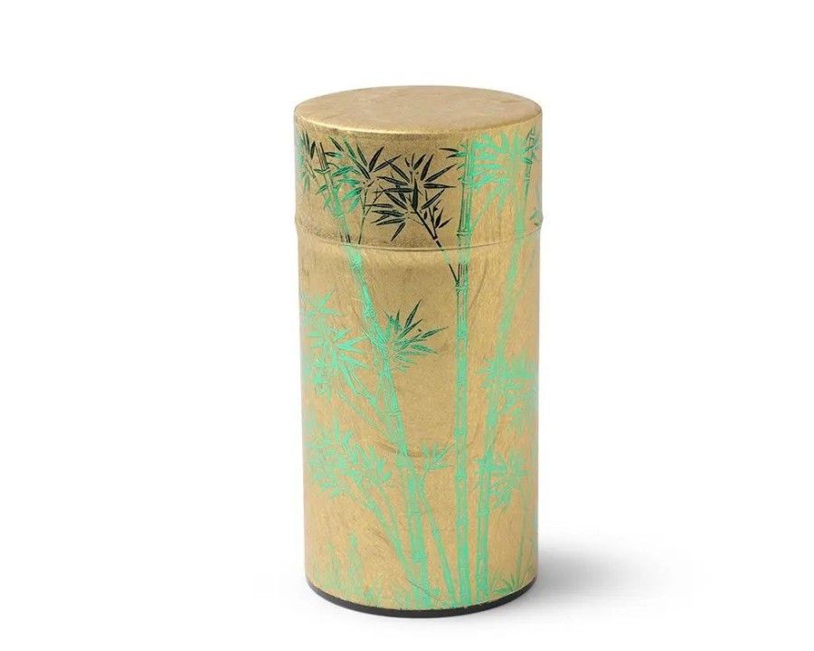 Miya Company Tea Canister Gold/Green Foil Bamboo | Teaware Accessories