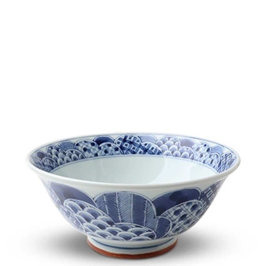 Miya Company Blue & White Patterns 7.5" Noodle Bowl | Ramen Bowls