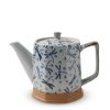 Miya Company Blue Vintage Dragonflies Tea Pot | Teapots - Ceramic