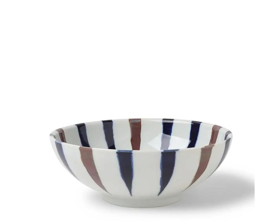 Miya Company Bowl Brown Indigo Spokes 8-3/8" | Large Bowls