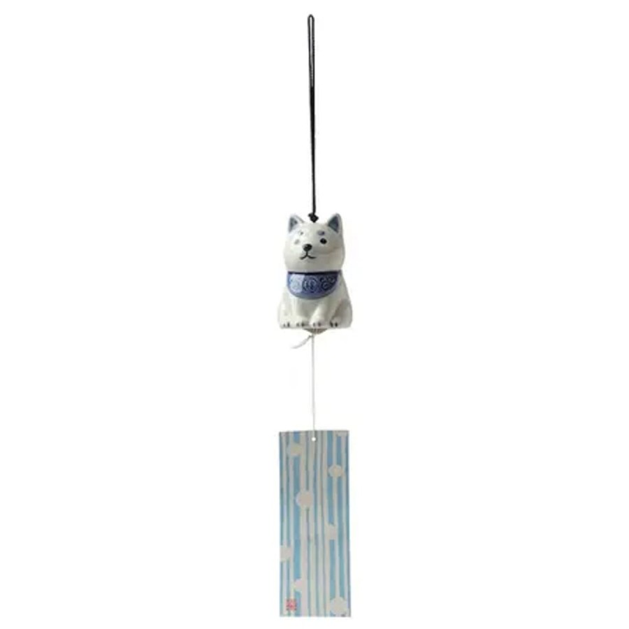 Miya Company Wind Chime Shiba Blue/White | Dogs