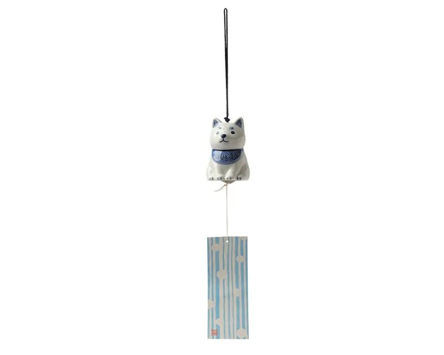 Miya Company Wind Chime Shiba Blue/White | Dogs