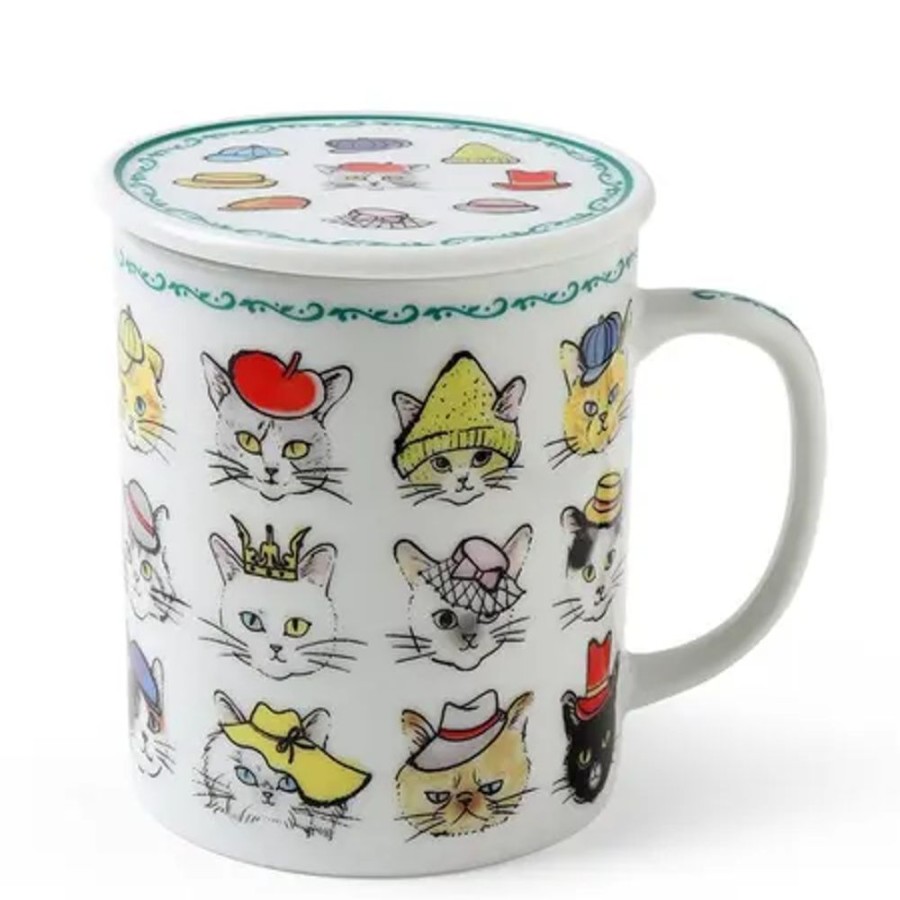 Miya Company Cats In Hats Mug With Lid | Cups/Mugs