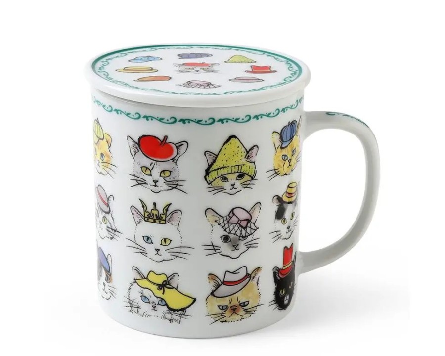 Miya Company Cats In Hats Mug With Lid | Cups/Mugs