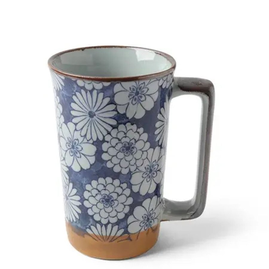 Miya Company Tall Mug Blue Mums 12 Oz. | Mugs