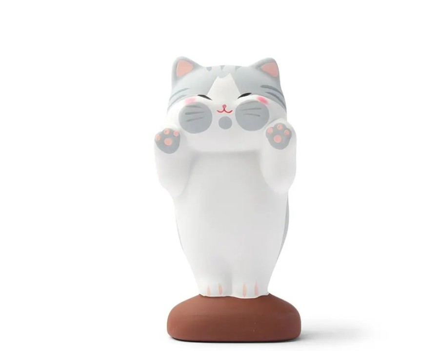 Miya Company Figurine Window Cat Gray | Cats