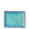 Miya Company Plate Rectangle Turquoise Crackle Leaf/Pond | Small Plates