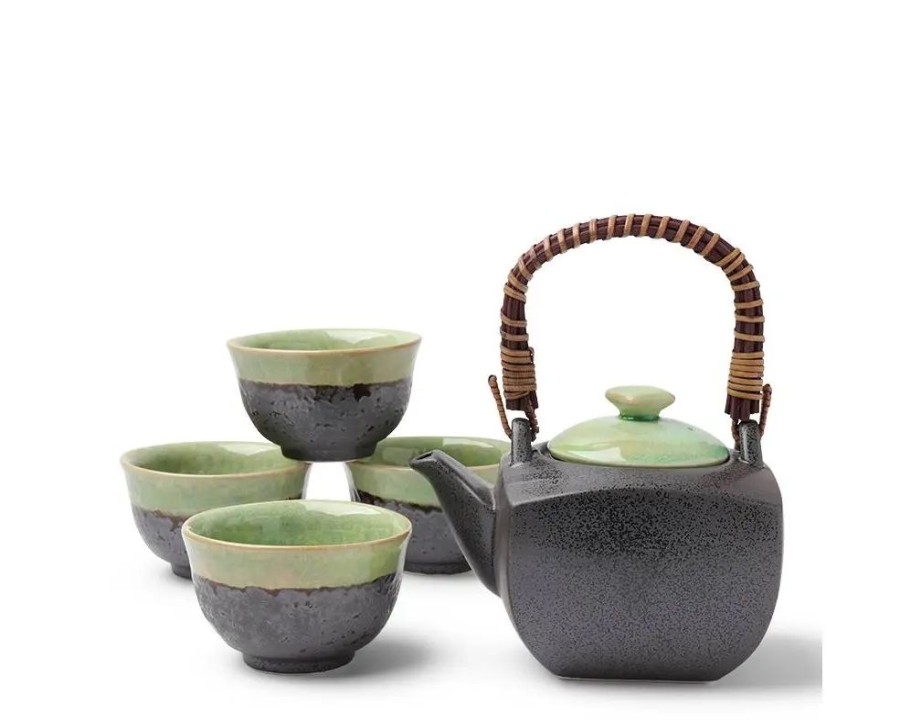 Miya Company Tea Set Bronze/Jade Square | Tea Sets - Ceramic