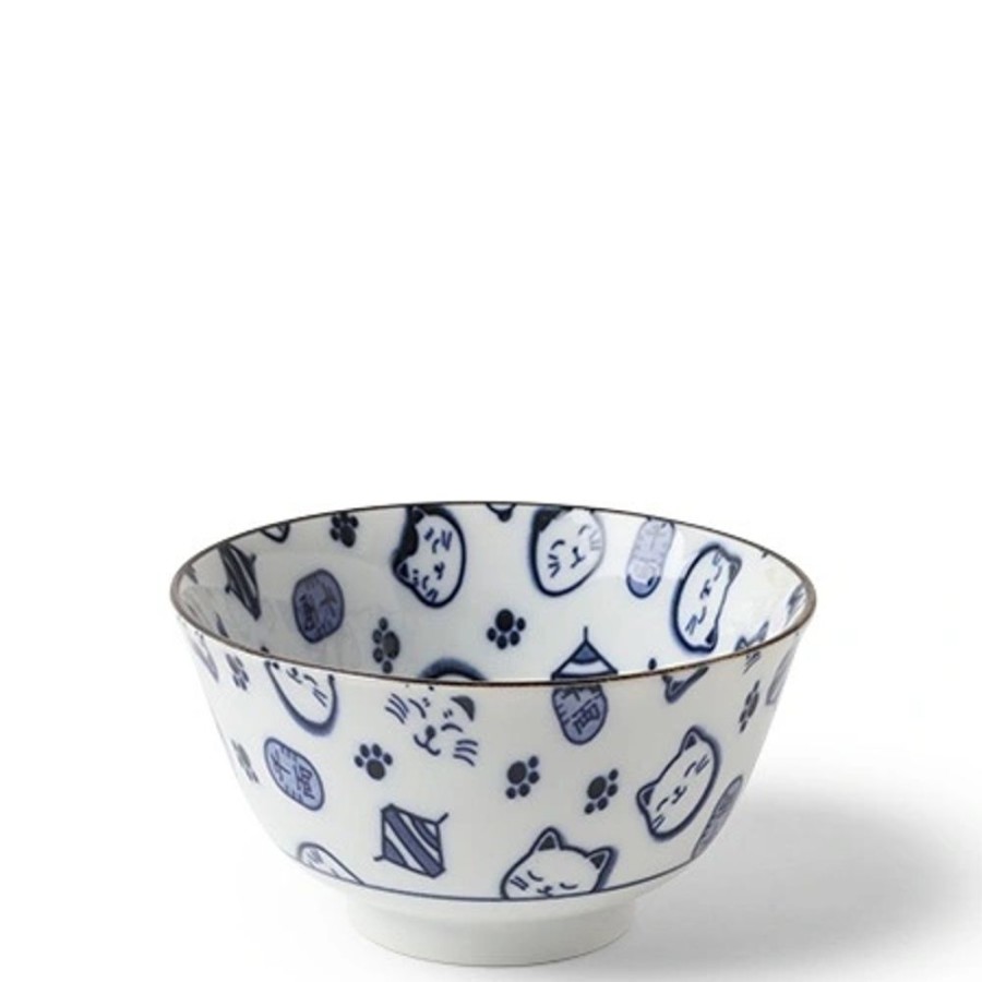 Miya Company Maneki Neko Blue 5" Bowl | Bowls