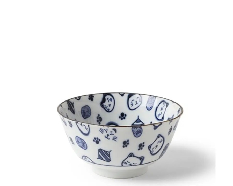 Miya Company Maneki Neko Blue 5" Bowl | Bowls