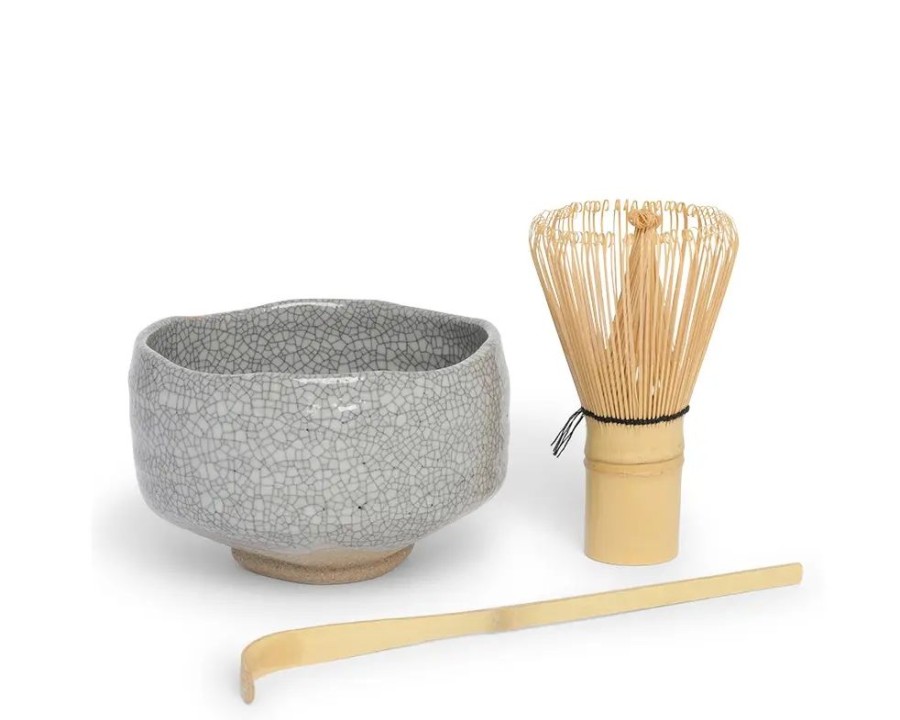 Miya Company Matcha Set Grey Crackle | Matcha Bowls & Accessories