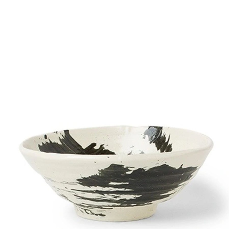 Miya Company Black Brush Stroke 8" Bowl | Large Bowls