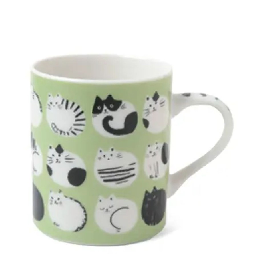 Miya Company Cozy Cats 8 Oz. Mug - Green | Cups/Mugs